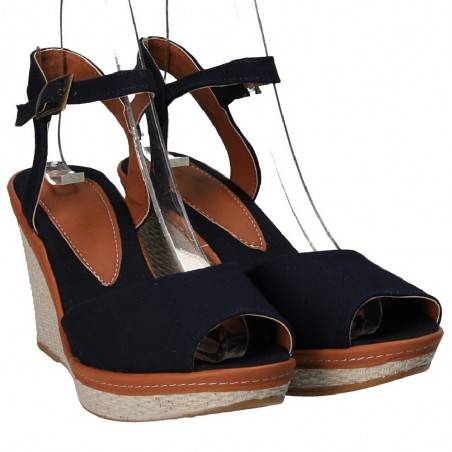 Sandale fashion de dama, bleumarin, din canvas
