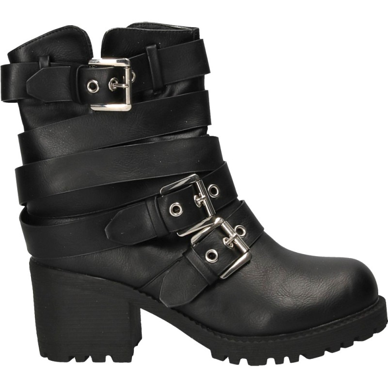 Ghete de dama fashion, moto, cu catarame Ghete de dama fashion, moto, cu catarame
