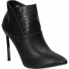 Ghete fashion negre, cu toc inalt metalic