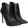 Ghete fashion negre, cu toc inalt metalic