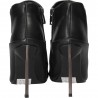 Ghete fashion negre, cu toc inalt metalic