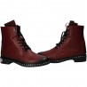 Ghete piele bordo, toc mic, stil office