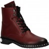 Ghete piele bordo, toc mic, stil office