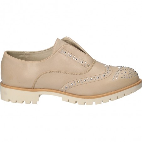Pantofi de dama, casual, bej, cu strasuri