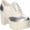 Pantofi fashion, albi, cu platforma mare