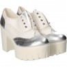 Pantofi fashion, albi, cu platforma mare
