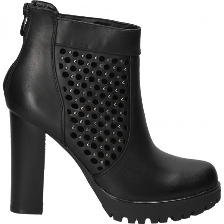 Ghete de dama negre fashion, cu toc inalt