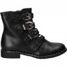 Ghete fashion, negre, cu catarame si tinte