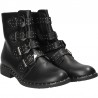 Ghete fashion, negre, cu catarame si tinte