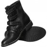 Ghete fashion, negre, cu catarame si tinte