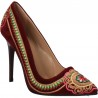 Pantofi eleganti, catifea, broderie traditionala