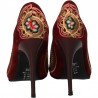 Pantofi eleganti, catifea, broderie traditionala