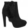 Botine Negre cu Toc inalt si Blanita