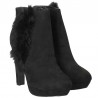 Botine Negre cu Toc inalt si Blanita
