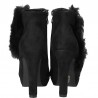 Botine Negre cu Toc inalt si Blanita