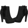 Botine Negre cu Toc inalt si Blanita