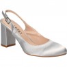 Pantofi fashion, din satin, cu toc mediu