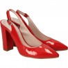 Pantofi trendy, rosii, cu bot ascutit