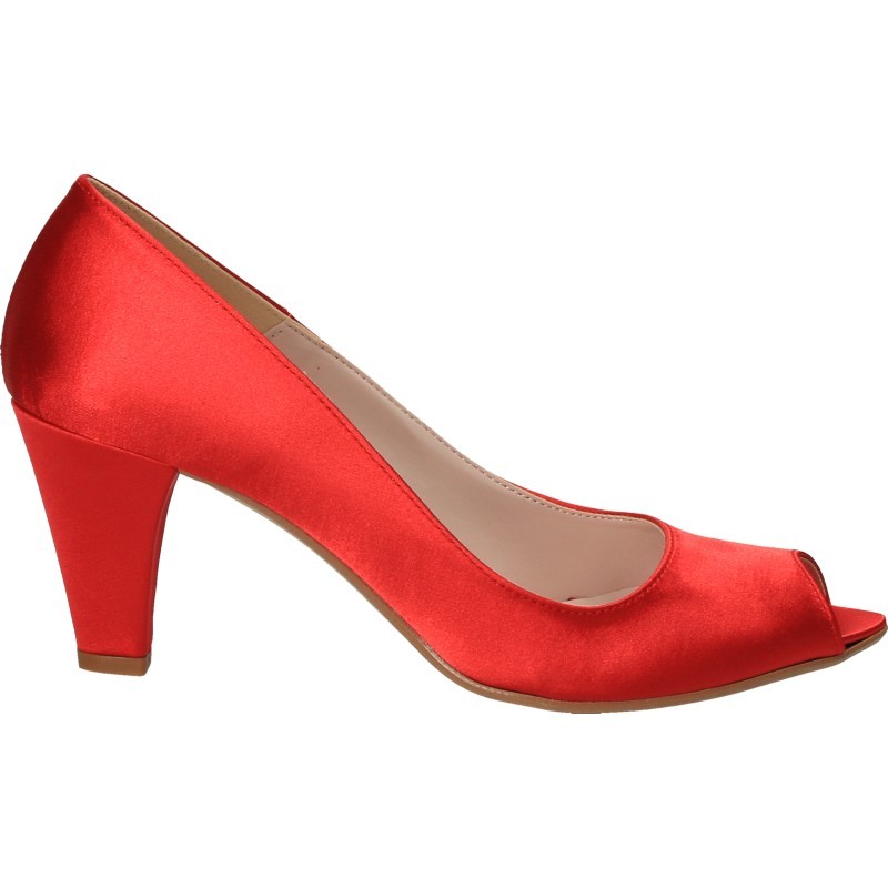 Pantofi din satin rosu