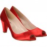 Pantofi de gala din satin rosu