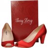 Pantofi de gala din satin rosu