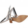 Pantofi trendy, argintii, cu toc inalt