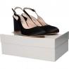 Pantofi eleganti, din satin negru