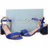 Sandale fashion, albastre, cu toc mic