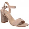 Sandale glamour, roz, cu toc mediu-inalt