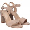 Sandale glamour, roz, cu toc mediu-inalt