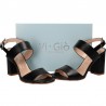 Sandale fashion, negre, cu toc inalt
