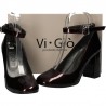 Pantofi de dama, lac, bordo, stil elegant