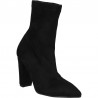 Cizme fashion, din material stretch, cu toc
