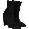 Cizme fashion, din material stretch, cu toc