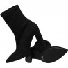 Cizme fashion, din material stretch, cu toc