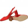 Pantofi de vara, stil elegant, satin rosu