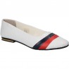 Balerini croco, piele, insertii rosu si bleu