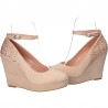 Pantofi fashion, cu platforma, roz, cu strasuri
