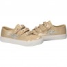 Pantofi trendy aurii, cu perle, pentru fete