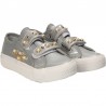 Sneakers argintii, cu scai, pentru copii