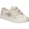 Espadrile alb perlat, cu scai, pentru fete