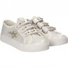 Espadrile alb perlat, cu scai, pentru fete