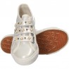 Espadrile alb perlat, cu scai, pentru fete