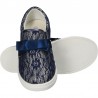 Espadrile moderne, din dantela albastra
