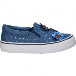 Espadrile jeans, cu decor...