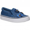 Espadrile jeans, cu decor flori din paiete