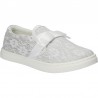 Espadrile albe, din dantela, cu funda