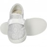 Espadrile albe, din dantela, cu funda