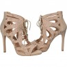 Sandale fashion, cu strasuri, culoarea bej