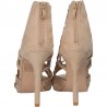 Sandale fashion, cu strasuri, culoarea bej